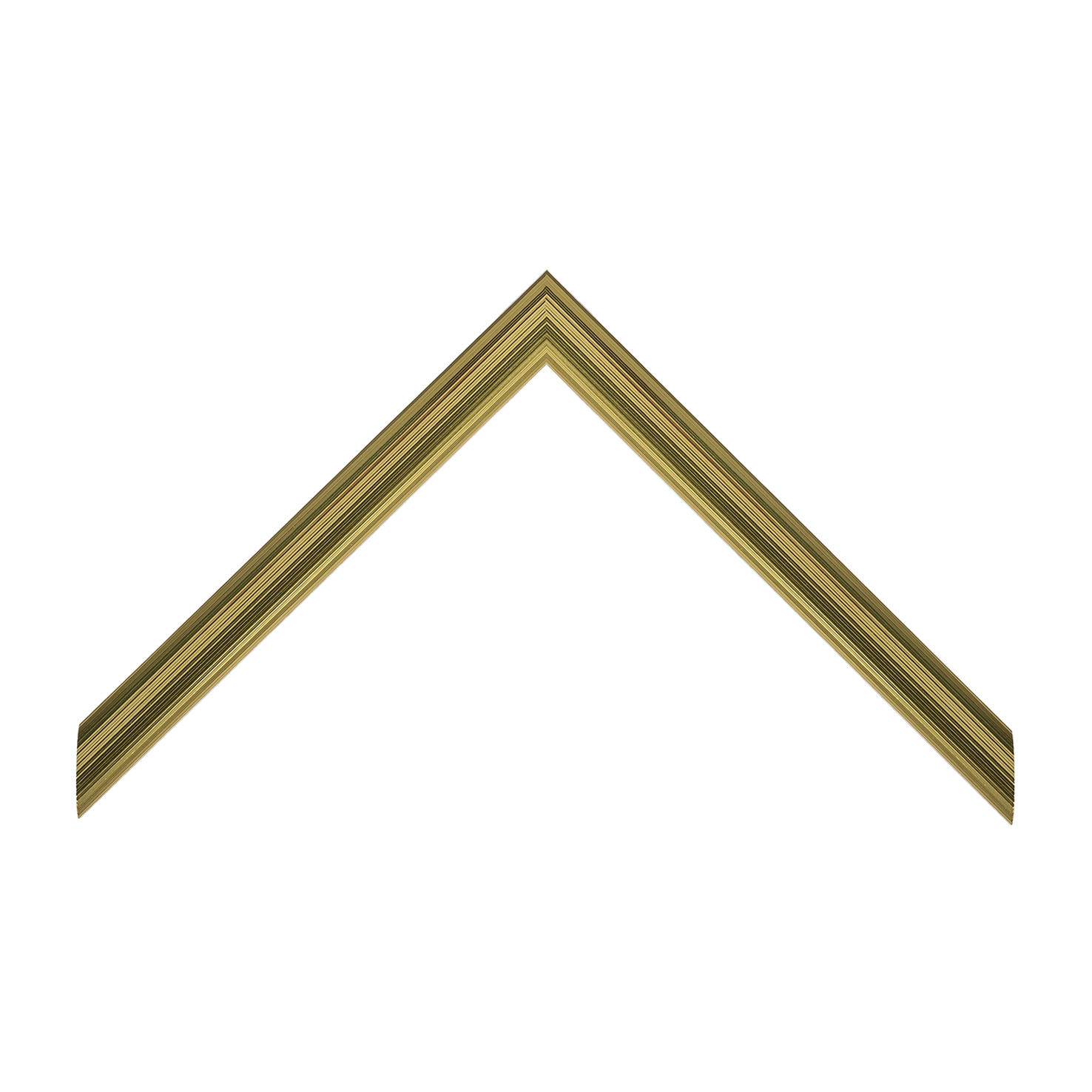 Cornice legno ayous cassetta bombata rivestita alluminio rigato oro lucido | Albor