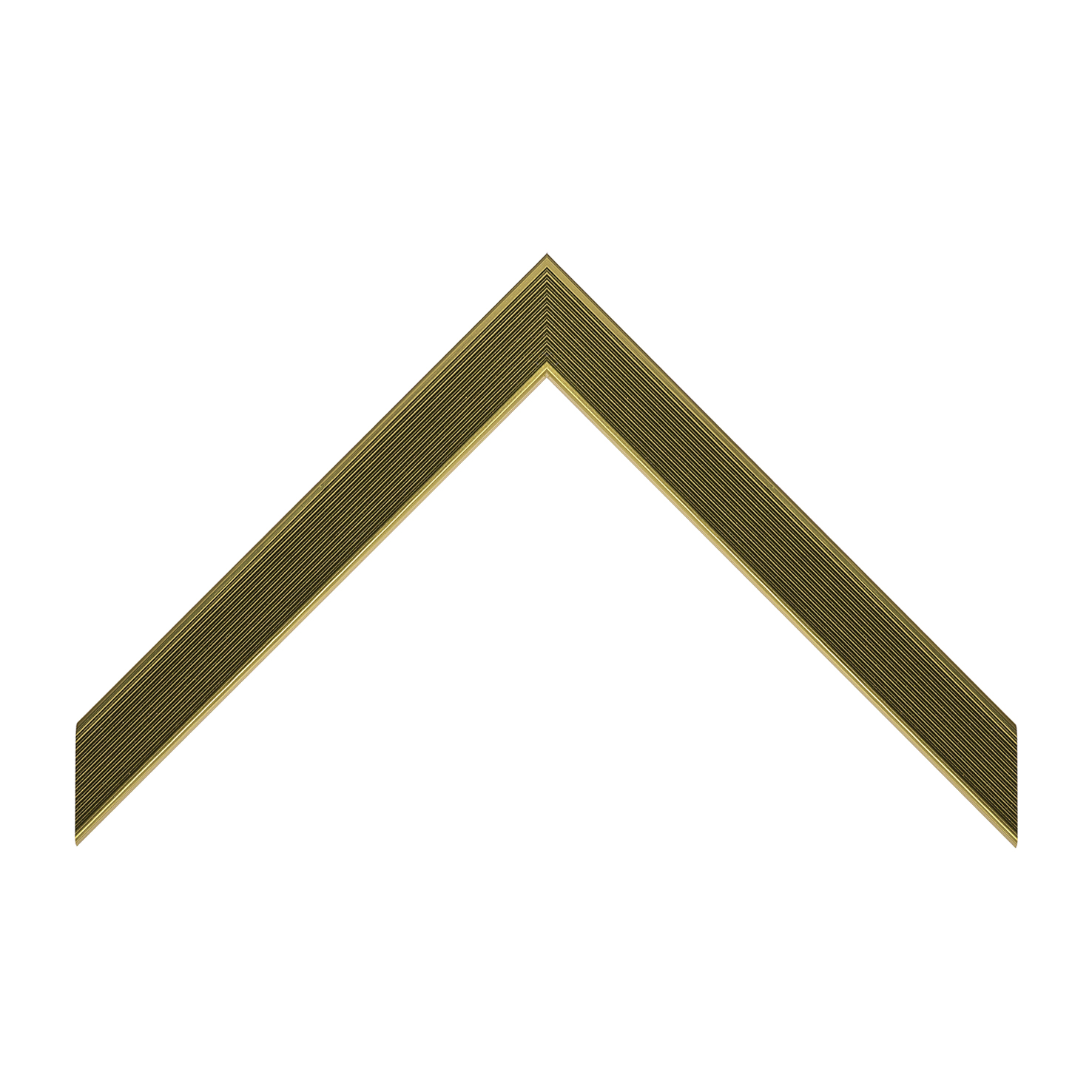 Cornice legno ayous piatta rivestita alluminio rigato oro lucido | Albor