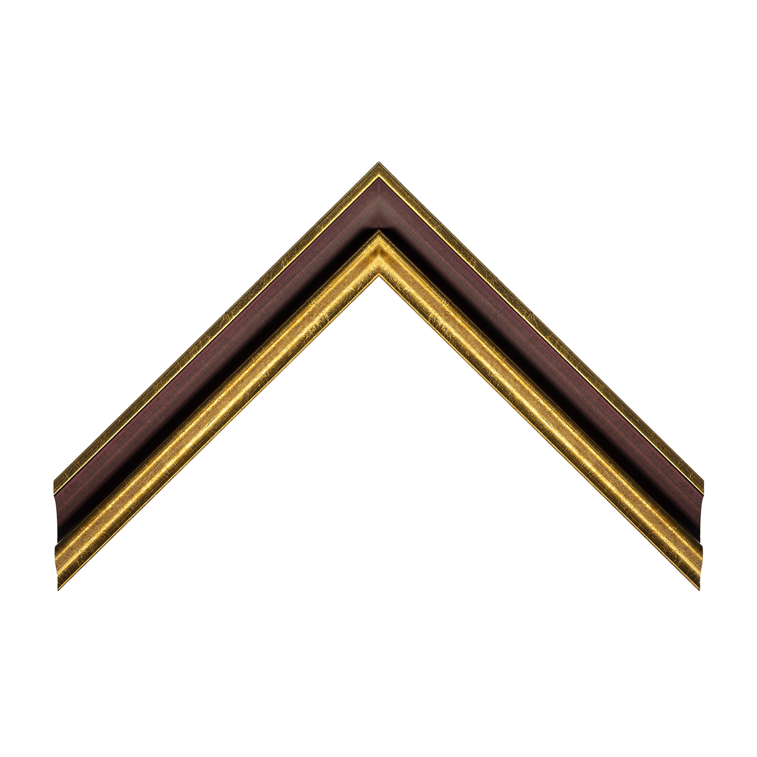 Cornice legno ayous sagomata oro gola rossa | Albor