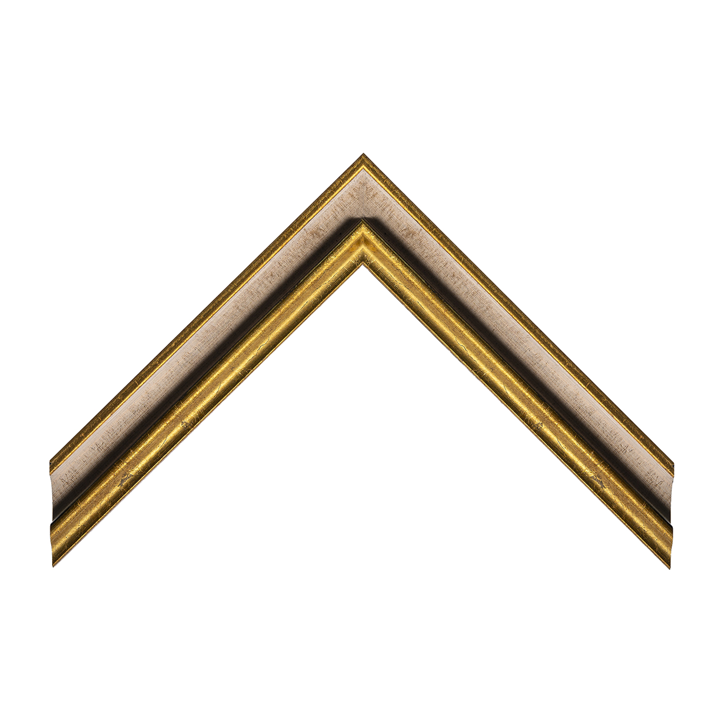 Cornice legno ayous sagomata oro gola avorio | Albor