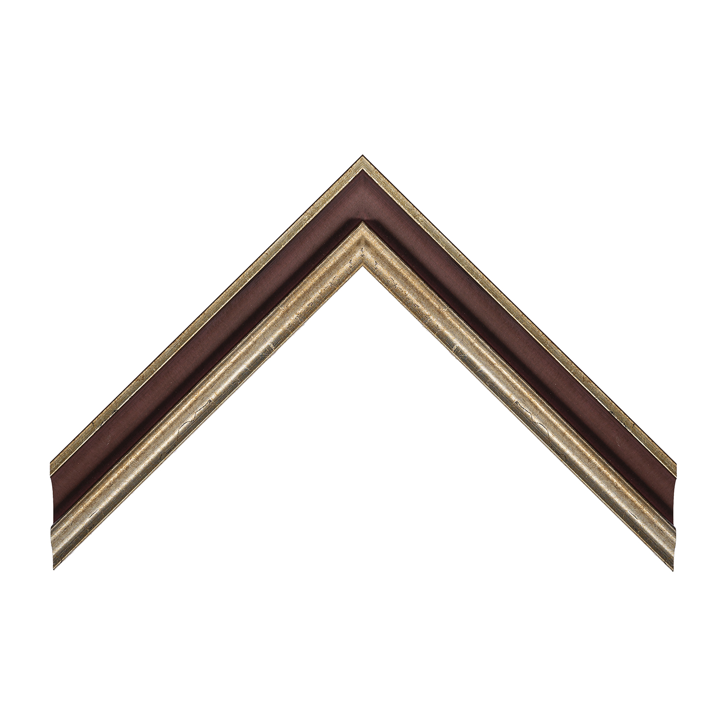 Cornice legno ayous sagomata argento gola rossa | Albor